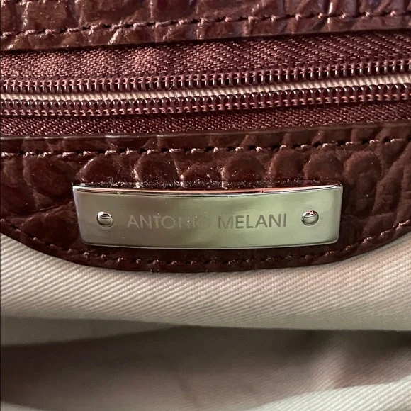 ANTONIO MELANI Woven Straw Brown and Tan Shoulder Bag - Picture 6 of 9